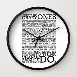 Here's To The Crazy Ones - Steve Jobs Wall Clock | Digital, Dormroomposter, Stevejobsquotes, Entrepreneurposter, Wallart, Graphicdesign, Officedecor, Motivation, Newyeargifts, Inspiration 