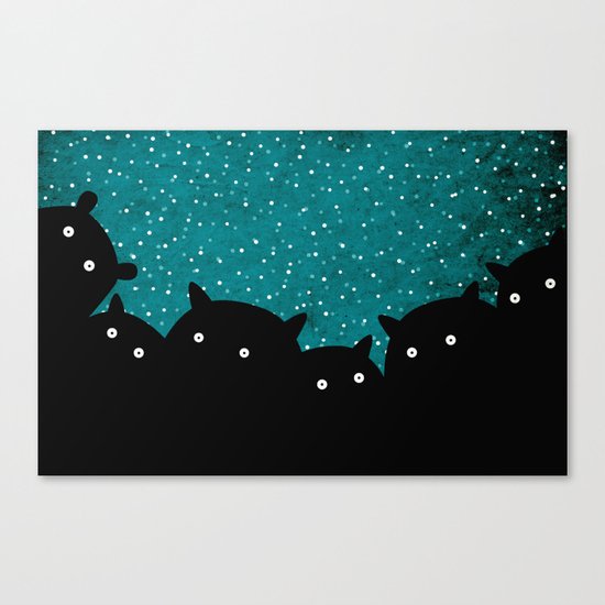 Squirrels by night #1 Canvas Print