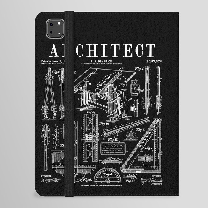 Architect Architecture Student Tools Vintage Patent Print iPad Folio Case