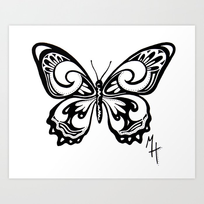 Ink Butterfly Art Print