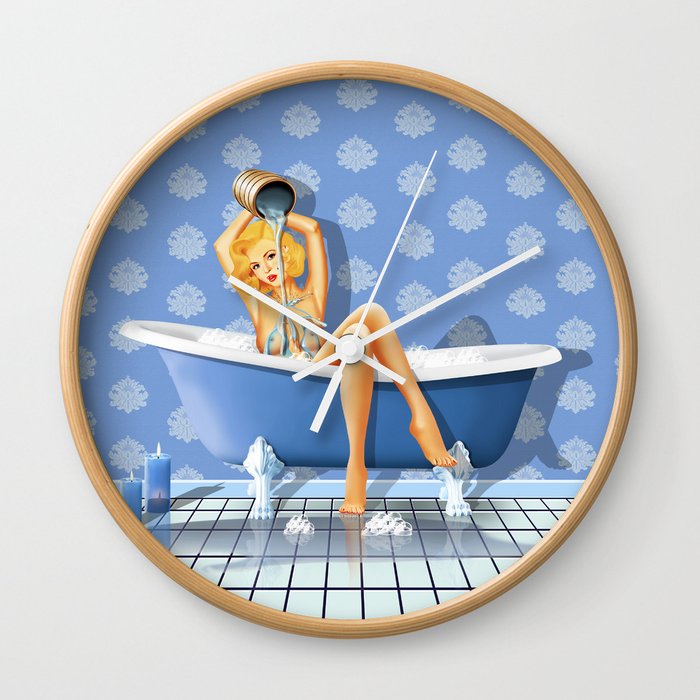 The Y Blue Bathroom Wall Clock By Monikajuengling Society6 - Bathroom Wall Clocks The Y Blue Bathroom Wall Clock By Monikajuengling Society6 - Bathroom Wall Clocks