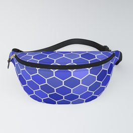 Shades of Blue Hexagon Tiles Pattern Fanny Pack