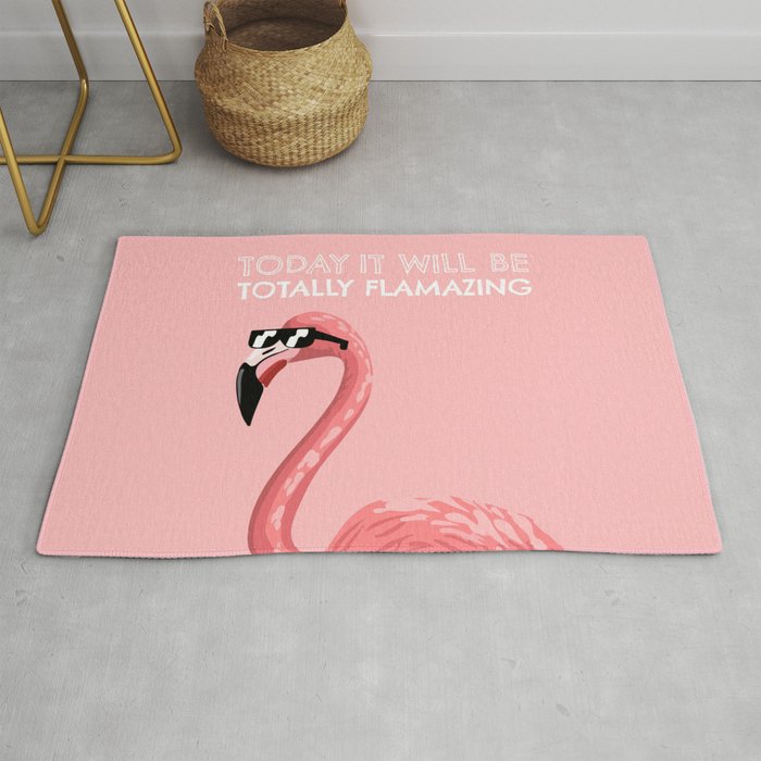 Flamazing Flamingo - what would a flamingo say if it could talk Rug