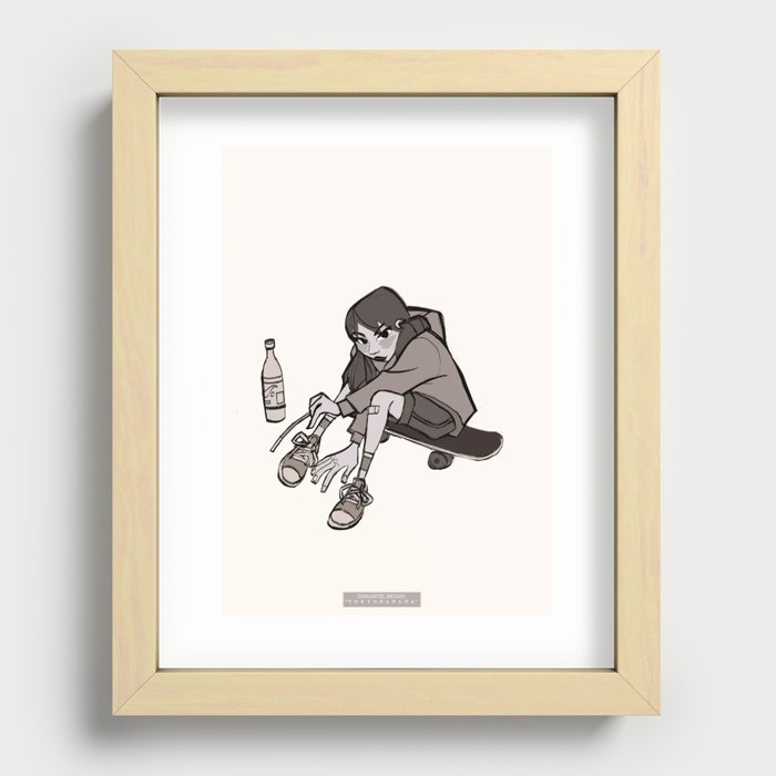 skateboard and sprite Recessed Framed Print
