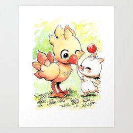 Chocomog cute watercolor Art Print
