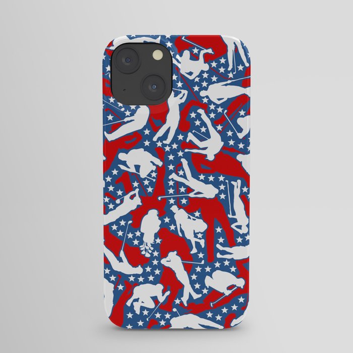Golf Lover Pro Golfer USA Flag Camo Camouflage Pattern iPhone Case