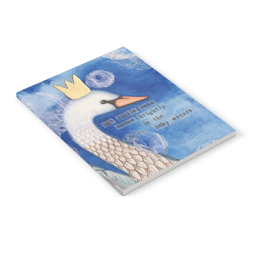 Girl On Swan (Submerge) Notebook by mookoodesign