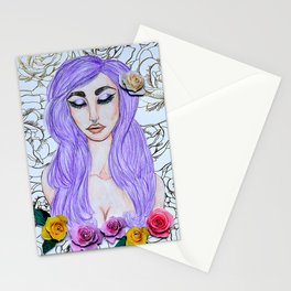 Purple Hair Stationery Cards