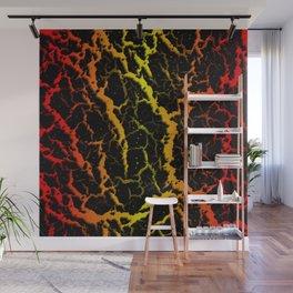 Cracked Space Lava - Red/Yellow Wall Mural