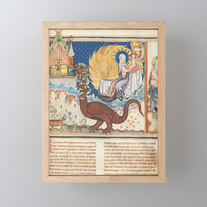 Medieval monsters vintage art Framed Mini Art Print