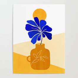 Blue Leaf Still Life Poster