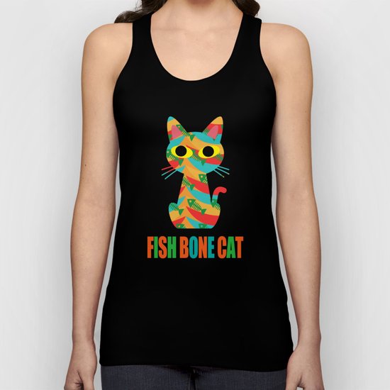 Fish Bone Cat Unisex Tank Top