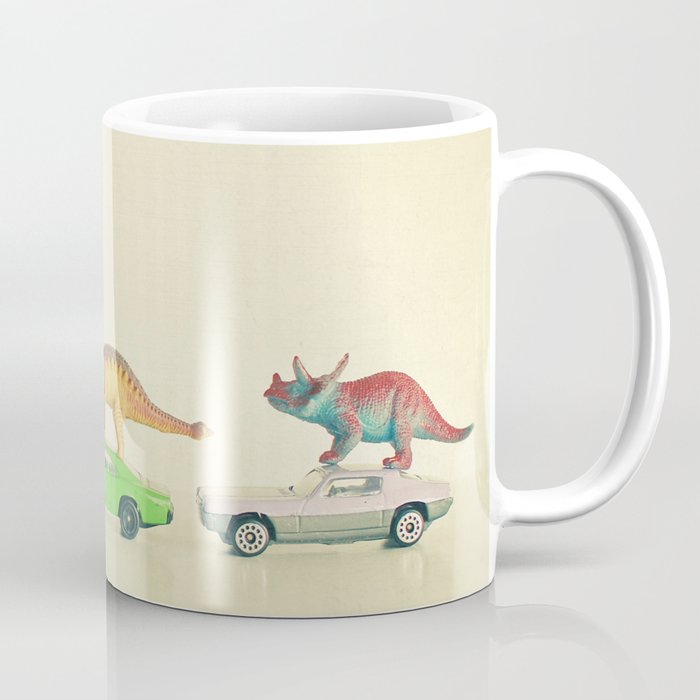 Dinosaurs Ride Cars Coffee Mug By Cassiabeck Society6