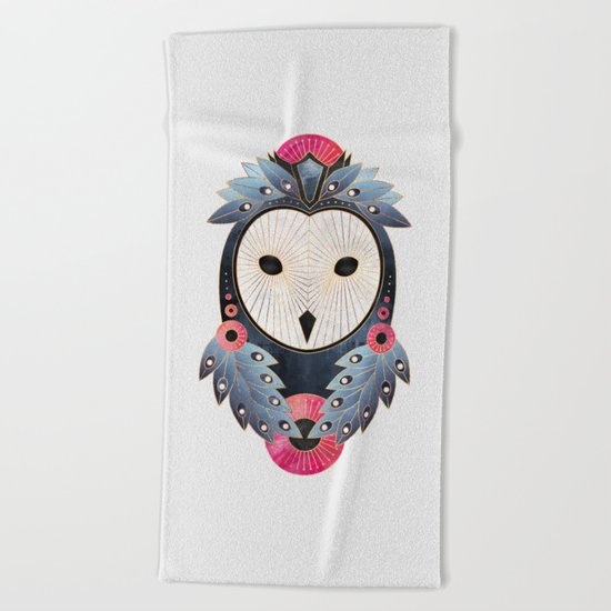 Owl 1 - Light Beach Towel