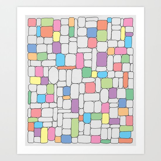 Pastel Stone Wall Art Print