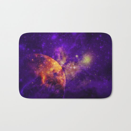 Planet, Nebula and Stars Bath Mat