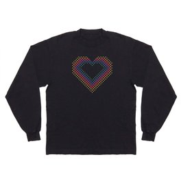 Halftone Heart Shaped Dots Rainbow Color Long Sleeve T-shirt