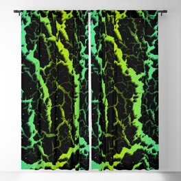 Cracked Space Lava - Cyan/Lime Blackout Curtain