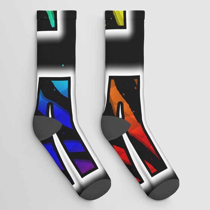 Light Spectrum Letter M Socks