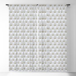Faux White Leather Buttoned Blackout Curtain
