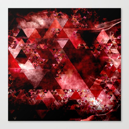 Dark hell- geometrical triangle - modern red backdrop on #Society6 Canvas Print