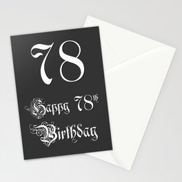 [ Thumbnail: Happy 78th Birthday - Fancy, Ornate, Intricate Look Stationery Cards ]