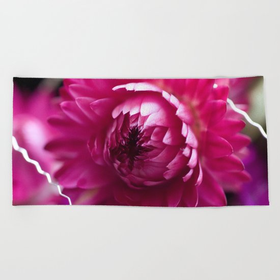 Hot Pink Flower #1 #art #society6 Beach Towel