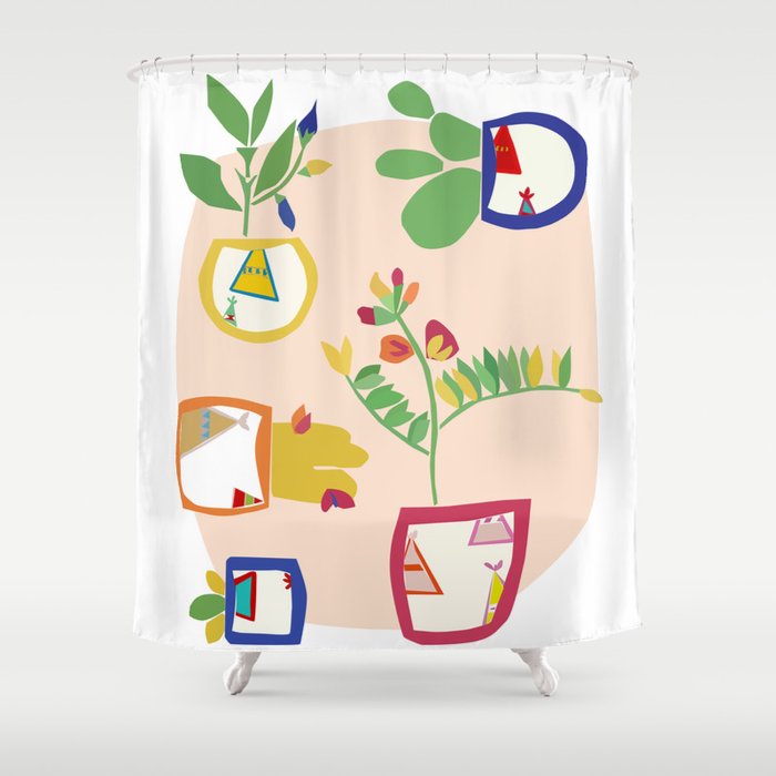 Casa Potted Plants Shower Curtain