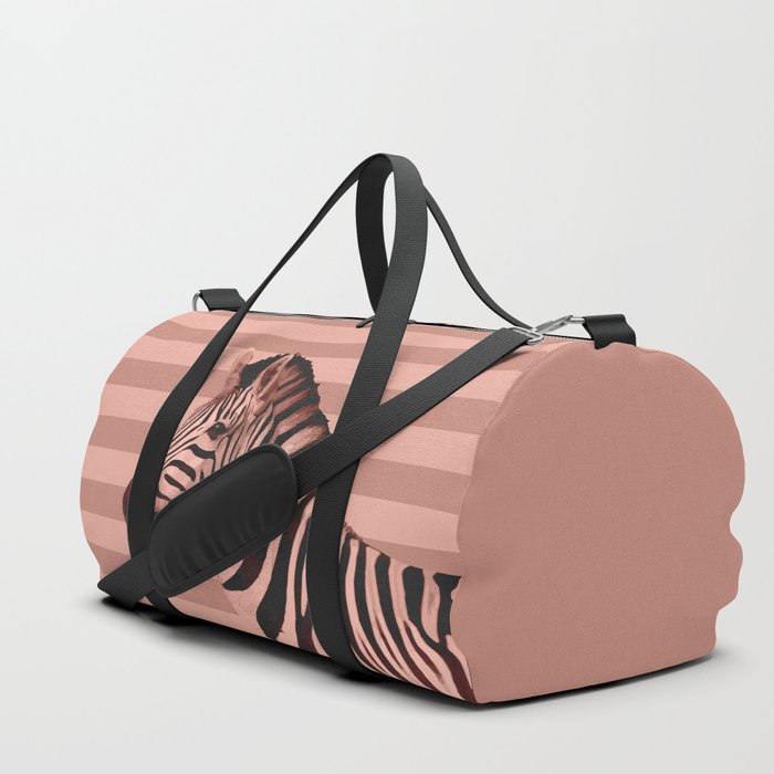Animals Stripes Peach Zebra Duffle Bag By Printablespassions Animals Stripes Peach Zebra Duffle Bag