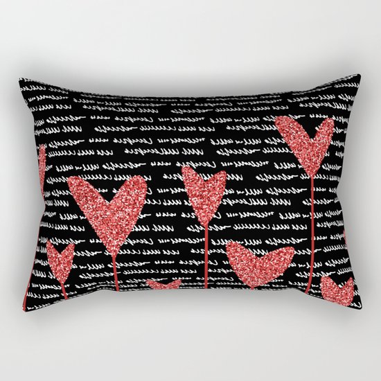 Red Hearts Rectangular Pillow