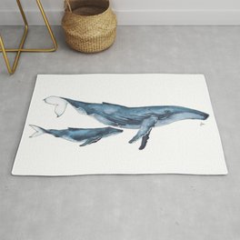 Whale & whale calf Rug