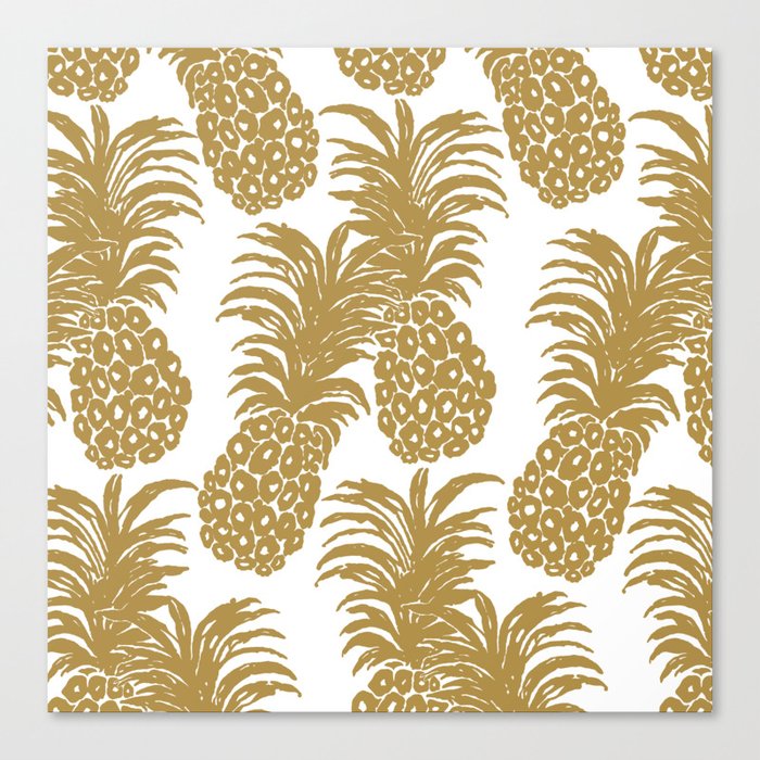 Gold Pineapples Canvas Print