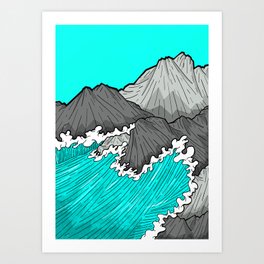 The Rocks And The Sea Art Print