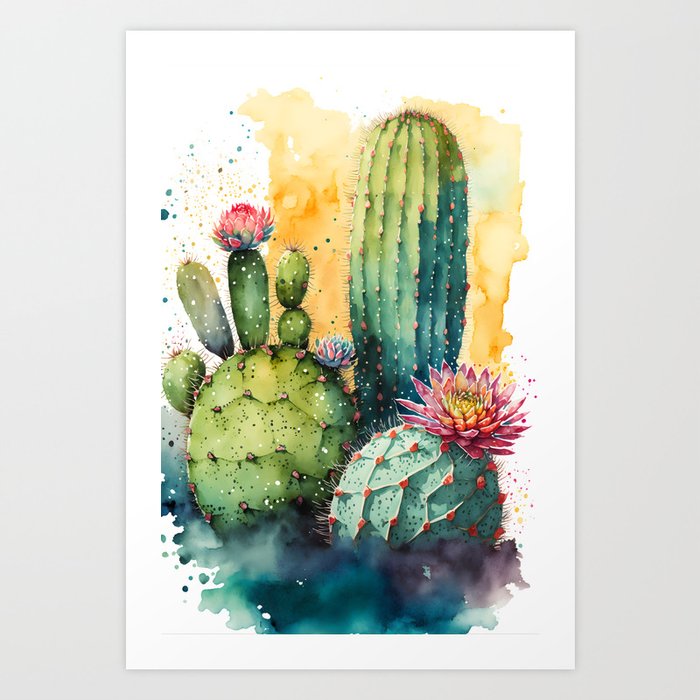 Cactus Watercolor Art Print