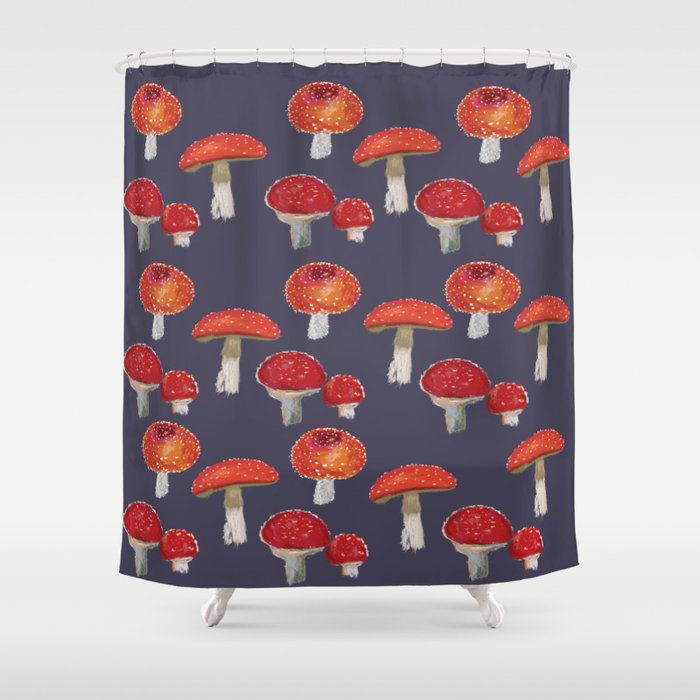 Amanita The Red Mushroom Shower Curtain, Society6 Mushroom Shower Curtain