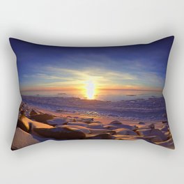 Alaska Sunset with blue skies.  Rectangular Pillow