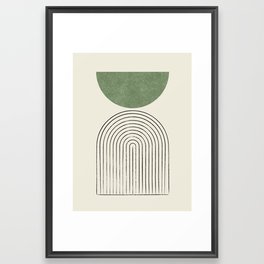 Arch balance green Framed Art Print