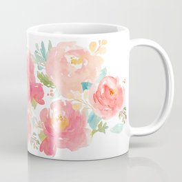 Watercolor Peonies Summer Bouquet Mug