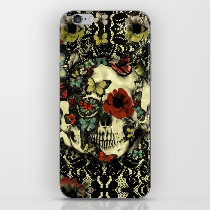 Vintage Gothic Lace Skull iPhone Skin