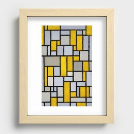 Piet Mondrian (Dutch, 1872-1944) - Title: COMPOSITION WITH GRID 1 - Date: 1918 - Style: De Stijl (Neoplasticism) - Genre: Abstract, Geometric Abstraction - Medium: Oil on canvas - Digitally Enhanced Version (2000 dpi) - Recessed Framed Print
