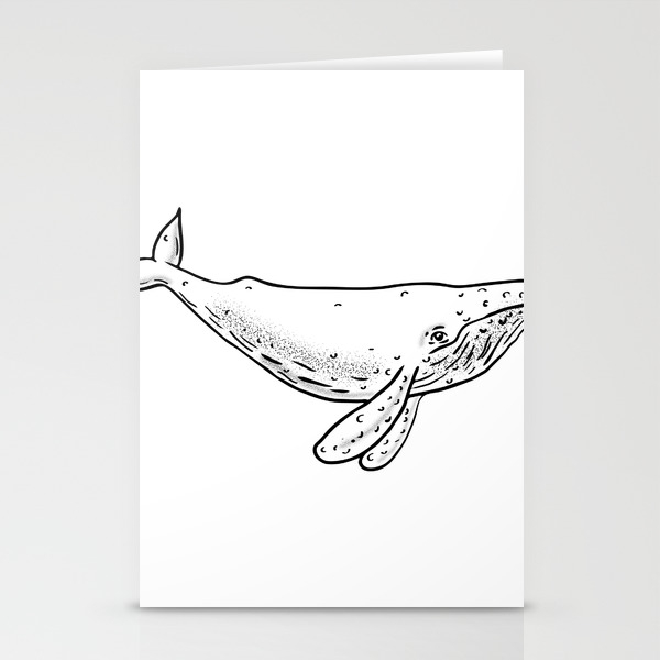 Humpback Whale Drawing Side Stationery Cards By Patrimonio Society6,Line Drawing Woman Line Art Png