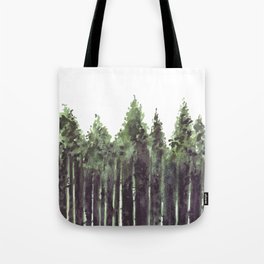 Aesthetic Pine Tree Forest Watercolor Tote Bag