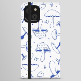 Blue Mushrooms iPhone Wallet Case