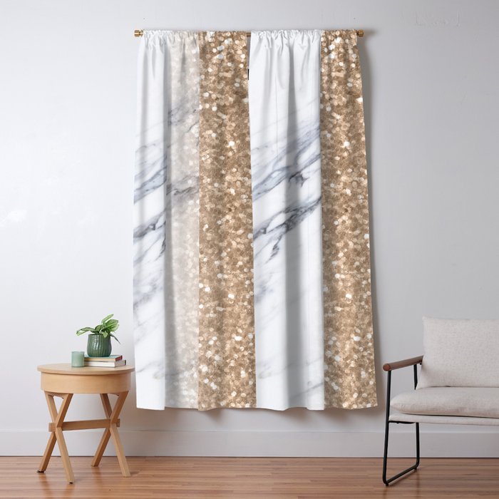 Bronze Copper Gold Glitter White Gray Marble Luxury Iii Blackout Curtain By Followmeinstead Society6