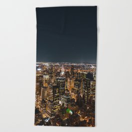 NYC Night Beach Towel