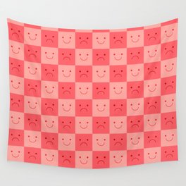 Plaid of Emotions pattern pink Wall Tapestry