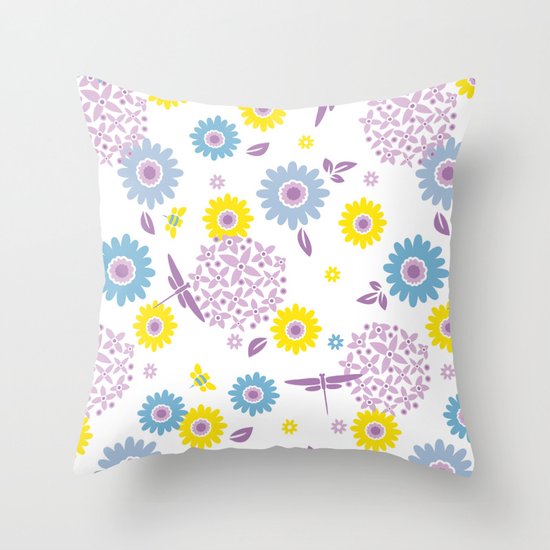 Summer Buzz Throw Pillow