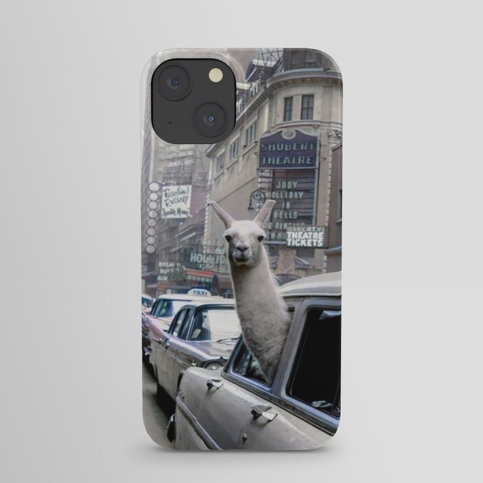 Llama Riding In Taxi In Color iPhone Case