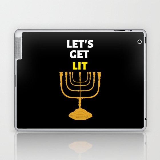 Funny Happy Hanukkah Candles Menorah Jewish Laptop & iPad Skin