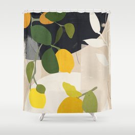Lemon Abstract Art Shower Curtain